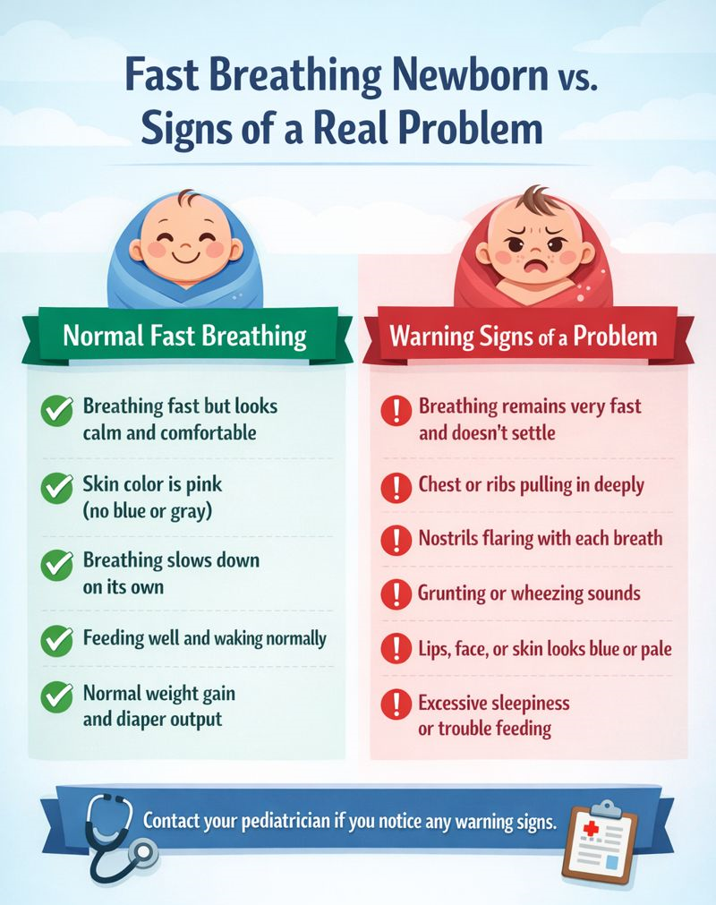 Fast Breathing Newborn vs. Signs of a Real Problem