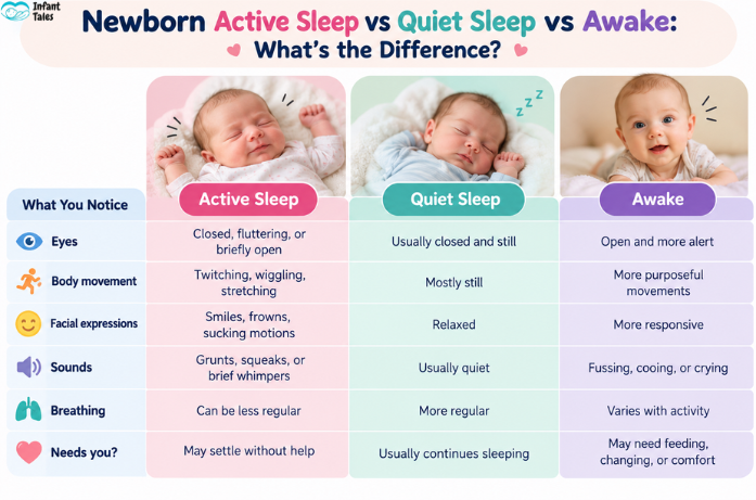 Newborn Active Sleep vs Quiet Sleep vs Awake